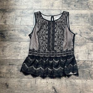Black laced tank top